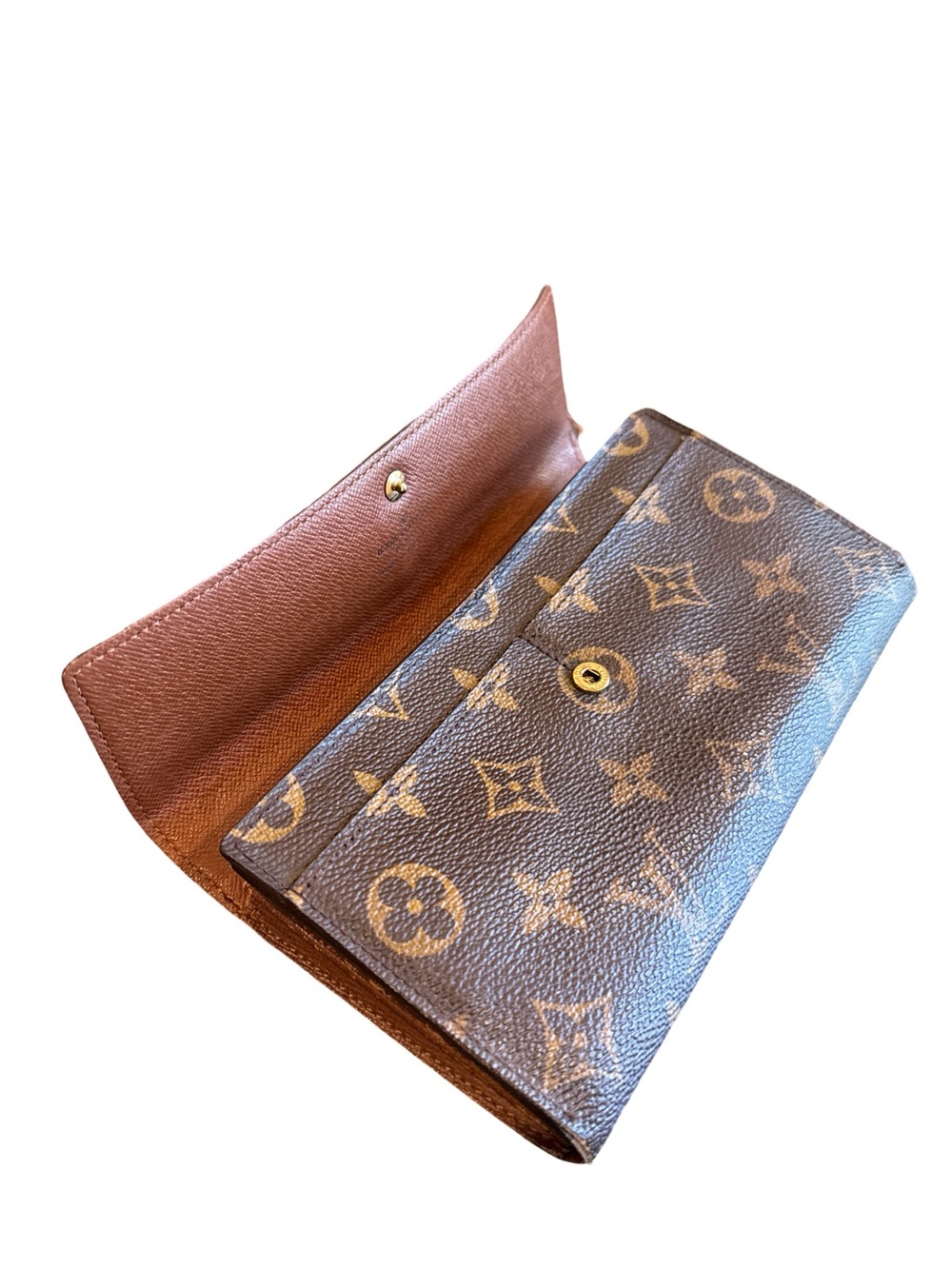 Louis Vuitton Brown Monogram Continental Wallet with Gold Snap - Picture 5 of 15